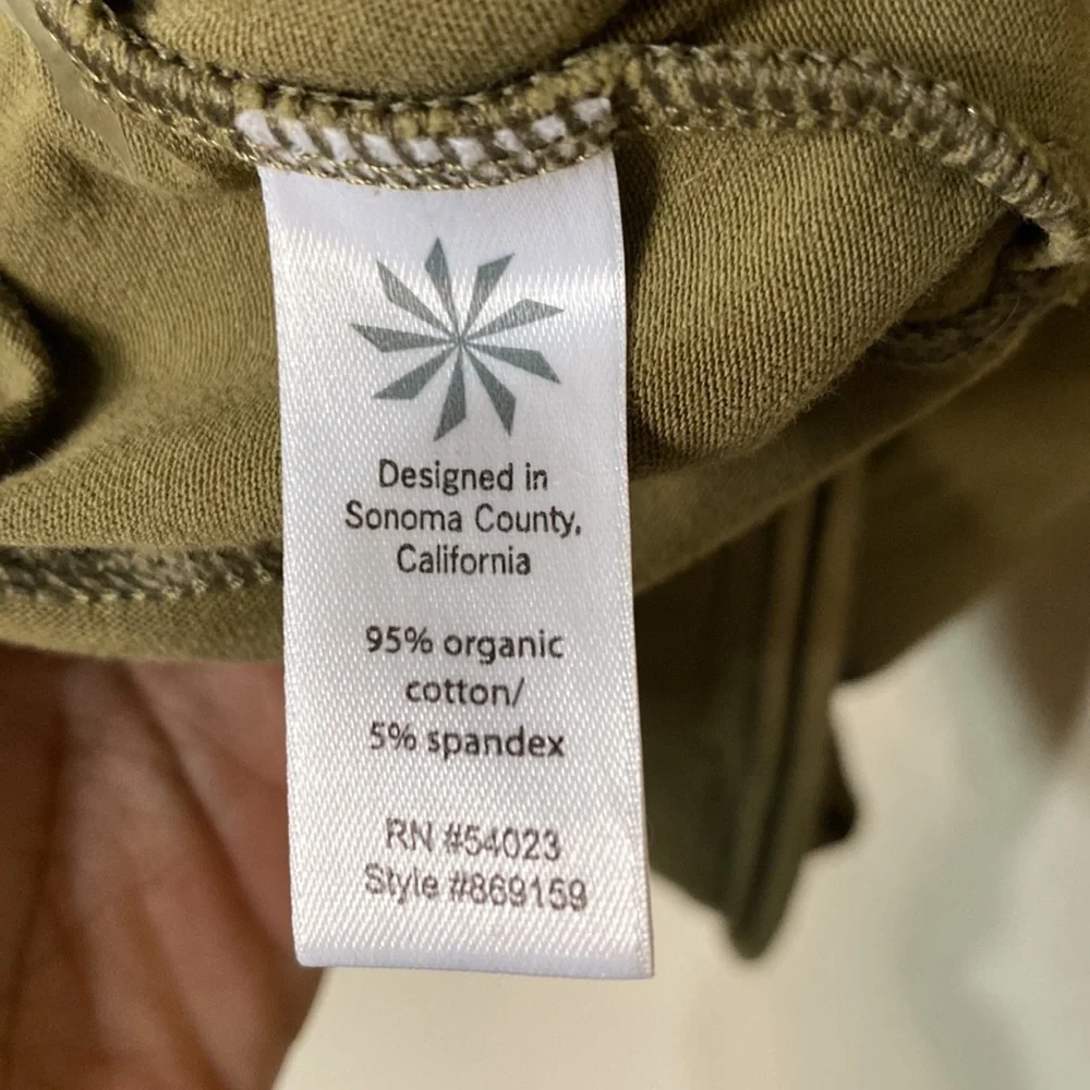 Athleta Olive Long Sleeve Ruched Sides Top S - Picture 6 of 11